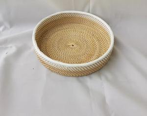 Bandeja de Servir de Ratán Tejida a Mano con Asas de Madera para el Desayuno, el Té y la Decoración del Hogar - Product Image 3