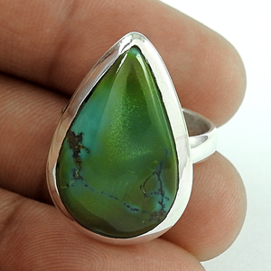Luxury Women Natural Gemstone Turquoise <b>Ring</b> <b>Chunky</b> Fashion Trendy Classic Handmade 925 Sterling Silver <b>Ring</b> Manufacturer India - Product Image 5