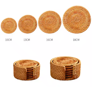 Vente chaude naturel écologique artisanat vietnamien à la main en osier thé Table tapis fleur Place caboteur napperon hôtel essentiel - Product Image 5