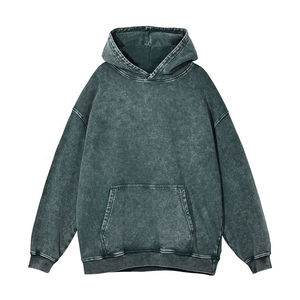 Sudaderas con capucha desgastadas lavadas con ácido con logotipo personalizado de servicio OEM para hombre, suministro directo de fábrica, sudaderas con capucha lavadas con ácido para hombre 2024 - Product Image 3