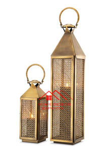 Hot Selling Nickel Plated Jute <b>Rope</b> Handle Metal Lantern at Wholesale Price Metal Lantern for Home Decor Metal Lantern - Product Image 5