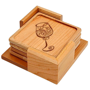 Ensemble de 4 sous-verres carrés en bois 2025 Top Selling Wood & Stone Table Decor Accessories Wholesale Price Kitchenware Coffee Coaster - Product Image 6