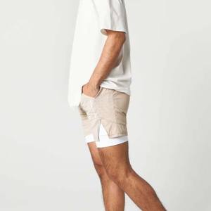 Short de basket-ball en coton de haute qualité, décontracté, pour homme, en polyester, double couche, unisexe, avec logo personnalisé, OEM, pour entraînement - Product Image 2