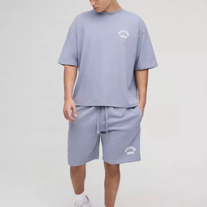 ชุดวอร์มแบบสวมหัวสำหรับผู้ชายกางเกงขาสั้นบ็อกซี่โอเวอร์ไซส์สำหรับผู้ชาย - Product Image 1