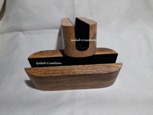 Soporte para portátil de madera de mango pulido vertical con soporte de escritorio de ahorro de espacio de una sola ranura para tabletas MacBook Notebook - Product Image 3