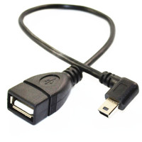 Cable OTG Mini USB para Cámaras Digitales - Cable Adaptador USB A Hembra a Mini USB B Macho de 5 Pines