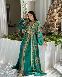 LATEST ZARI EMBROIDERY on BEAUTIFUL MOROCCAN CAFTAN DRESS WITH EMBELLISHED CRYSTAL GLASS <b>BEADS</b>,<b>THREADS</b>,PEARLS,DABKA WORK @ 2024 - Product Image 1
