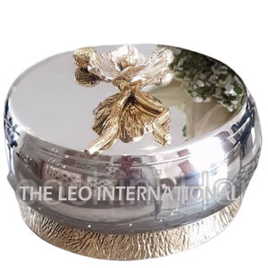 Tazón decorativo de metal de acero inoxidable de aluminio con textura martillada pulida brillante Tazón de moda elegante Premium - Product Image 5