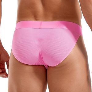 Sous-vêtements sexy pour hommes, couleur unie, taille basse, boxer sport taille plus, fente haute, slip de bain pour homme - Product Image 2