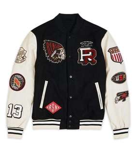 Stylish Men's Cotton Sleeve Varsity Letterman Jackets Custom College Baseball <b>Stand</b> Collar Winter OEM ODM Sportswear Supplier - Product Image 1