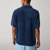 Polo vierge de créateur avec logo personnalisé pull-over à manches courtes en tricot avec fermeture éclair pour hommes pull-over cardigan tricoté en mohair floue pour hommes