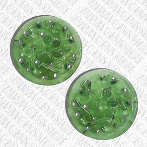 Hermoso par de piedras preciosas naturales verdes talladas en serpentina Mughal, 100 Uds., producto suelto a granel, cambio de Color para múltiples usos de joyería - Product Image 1
