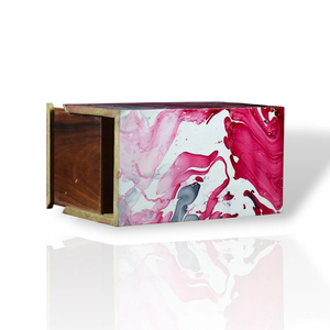 Urna de madera de mango hecha a mano, diseño de resina Aqua Swirl, recuerdo conmemorativo, urna de cremación para cenizas - Product Image 4