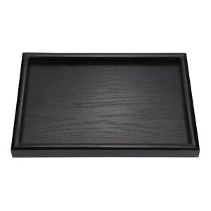 Ensemble de plateaux en bois en gros de couleur noire élégante avec un design minimaliste de forme rectangulaire parfait pour un service et une décoration élégants - Product Image 3
