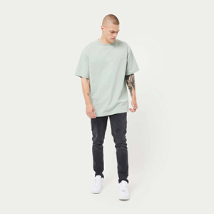 T-shirts à épaules tombantes surdimensionnés pour hommes de qualité supérieure 100% t-shirts longs vierges en vrac en coton de bambou biologique peigné pour Logo personnalisé - Product Image 3