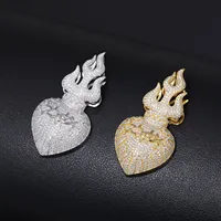 Exclusivo LAX DIORE JEWELS Colgante de Corazón Hip Hop Chapado en Plata 925 con Moissanita de Corte Brillante Totalmente Engastada, Popular y de Moda 2025