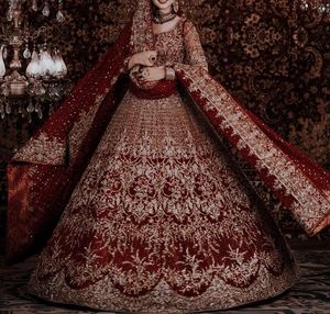 DAZZLING & BEAUTIFUL BRIDAL BLOUSE,LEHENGA & <b>DUPATTA</b> DRESS WITH DABKA,STONE,PEARLS,RESHAM HEAVY EMBROIDERY WORK for WEDDING=2024 - Product Image 1