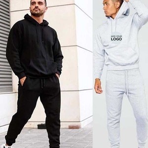 Survêtement athlétique à capuche pour hommes, survêtement à manches longues, avec fermeture éclair complète, pantalon de jogging, survêtement 2 pièces pour hommes - Product Image 1