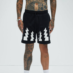 Shorts de sport unisexes 100% coton de haute qualité avec logo personnalisé, fermeture à cordon, séchage rapide, légers et respirants - Product Image 1