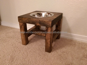 Falak World Export Cuenco de comida para gatos y perros de acero inoxidable Soporte Técnica pulida Cuenco de madera elevado para mascotas de FWE - Product Image 6