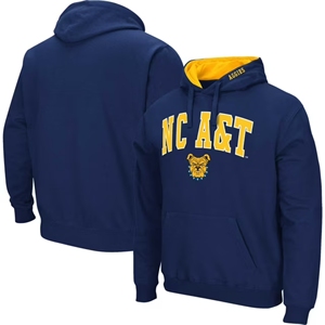 Sudadera con capucha de calidad premium North Carolina A & T Aggies con logotipo de Bulldog y acento amarillo - Product Image 1