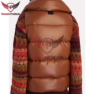 Venta al por mayor de diseño personalizado de moda Puffer estilo de invierno de las mujeres Chaleco de cuero genuino Opciones de pedido a granel disponibles - Product Image 5