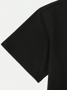 Luxury Quality 100% Cotton T-Shirt Men's O-neck Drop Shoulder Streetwear Oversize T shirt Blank Custom for Men <b>Tshirt</b> - Product Image 3
