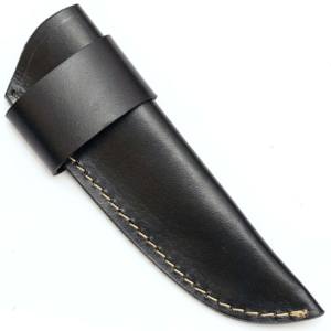 Funda de cuero negro de estilo elegante y elegante de alta calidad hecha a mano de fábrica para cuchillos de hoja fija de 4'' - Product Image 2