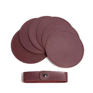 Genuine Orange Leather Handmade <b>Coaster</b> <b>Drink</b> <b>Coasters</b> Available in Multiple Colors for <b>Drinks</b> <b>Coaster</b> With Multicoloured - Product Image 3