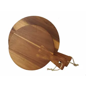 Tabla de Cortar Redonda Pequeña, Tabla de Cortar de Madera para Servir Queso en la Cocina - Product Image 3