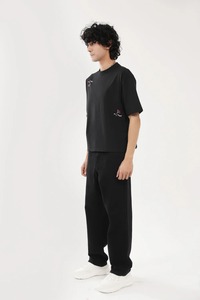 เสื้อยืดเทอร์รี่ผ้าฝ้าย100% โอเวอร์ไซส์ลายโอเวอร์ไซส์สำหรับผู้ชาย - Product Image 5