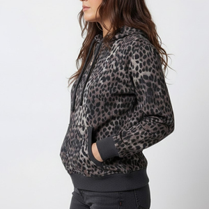 Sudaderas con Capucha para Mujer al por Mayor, Nuevo Estilo, Venta en Línea, Diseña Tu Propio Logotipo, Sudaderas Transpirables con Estampado de Leopardo para Mujer - Product Image 3