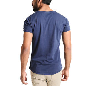 T-shirt 100% coton personnalisé unisexe quantité minimale de commande bas pour homme col rond vierge avec impression personnalisée logo polyester/coton tissé - Product Image 3