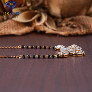 Labstone's 1.512 TDW เพชรทรงกลมสีเหลืองทอง mangalsutra สำหรับงานแต่งงานและของขวัญ VS สีโรเดียมชุบ - Product Image 5