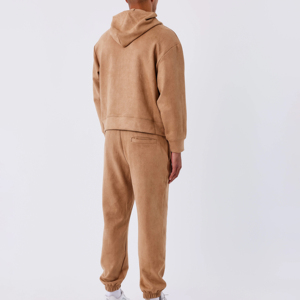 เสื้อฮู้ดแบบสวมหัว400คอตตอน100% ขนแกะ GSM สีล้วนทรงหลวมเสื้อฮู้ด & กางเกงจ็อกเกอร์ทรงถุง - Product Image 4