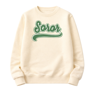 เสื้อสเวตเชิ้ตคอกลม Ivory 08 Soror สีชมพูและสีเขียว สไตล์นักศึกษาหญิง สำหรับกลุ่มพี่น้องนักศึกษาหญิง ดีไซน์ทันสมัย สวมใส่สบาย - Product Image 3