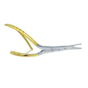 QNQ TC Caplan 19cm Tijeras para tabique nasal dorado Instrumento quirúrgico Vástagos en ángulo Hoja dentada Acero inoxidable Gradeneedle - Product Image 3