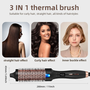 JAYSUNNY <span class=keywords><strong>Spazzola</strong></span> Termica <span class=keywords><strong>Elettrica</strong></span> Ondulante a Ioni Negativi Arricciacapelli Rotonda Riscaldata in Nylon per Messa in Piega per Uso Domestico e Alberghiero - Product Image 2