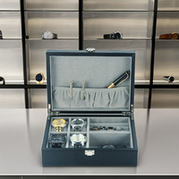 Boîte à montres Sonny Luxury en fibre de carbone et cuir PU croco, style classique, multifonctionnelle, organiseur de bijoux, boîte de rangement en gros