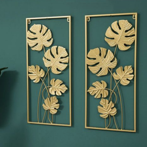 <b>Large</b> Metal Wall Nature <b>Art</b> Gold Metallic Leaf Frame Modern Luxury Wall <b>Art</b> Sculpture Wall Hanging Decor for Living Room - Product Image 6