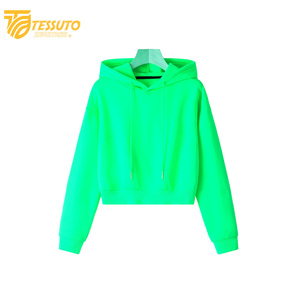 Sweatshirts à capuche décontractés pour femmes à manches longues en polaire respirante, hauts courts pour la saison printemps-hiver - Product Image 4