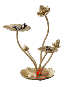 Decoración del banquete de boda Soportes de pastel de lujo chapados en oro Soporte de pastel de metal grande de 3 niveles chapado en oro - Product Image 2