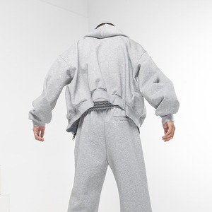 Wholesale Manufacturer Heavyweight Cotton Hoodie High Quality Double Zip Hoodie Oversized Boxy Zip up Hoodie - Product Image 2