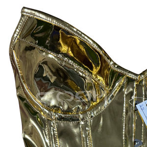 Corsé de Vinilo PVC Dorado Brillante de Alta Compresión y Control Firme para Adelgazar la Cintura, Estilo Clubwear, Proveedor Mayorista - Product Image 4