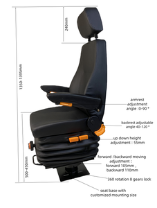 Vente directe d'usine, siège de locomotive ferroviaire rotatif à 360 degrés, siège de pelle rétro, siège marin pour chemin de fer, métro, siège <span class=keywords><strong>pivotant</strong></span> à 360 degrés, sièges de chemin de fer - Product Image 2