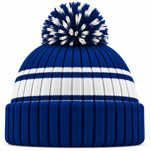 Bonnet tricoté en acrylique 100% avec pompon, personnalisé, OEM, avec votre propre logo, pour le ski, bonnet chaud d'hiver à revers, vente en gros - Product Image 4
