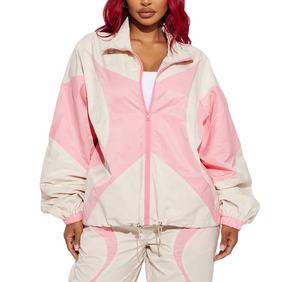 <b>Women's</b> <b>Plus</b> <b>Size</b> Nylon Crop Windbreaker Breathable Wholesale Sportswear Jumping <b>Set</b> with Zipper Knee Length Track Suit - Product Image 1