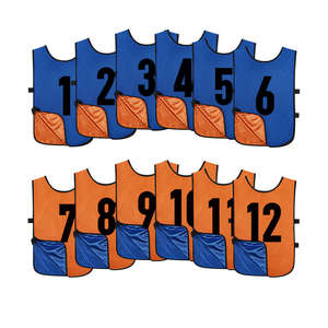 Vente en gros de bavoirs de football en polyester personnalisés bon marché gilets d'entraînement en maille - Product Image 3