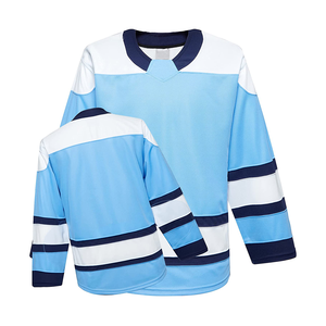 100% polyester vente en gros blanc Sublimation hommes maillot de hockey sur glace 2025 confortable Logo personnalisé et conception prix raisonnable - Product Image 6