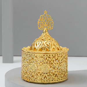 Moyen-Orient métal brûleur d'encens élégant mode moyen-orient motif Bakhoor Mabkhara porte-brûleur d'encens - Product Image 1
